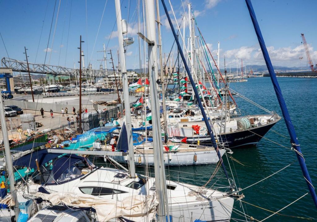 Humanitarian flotilla returns to Spain due to bad weather just hours after setting sail for Gaza