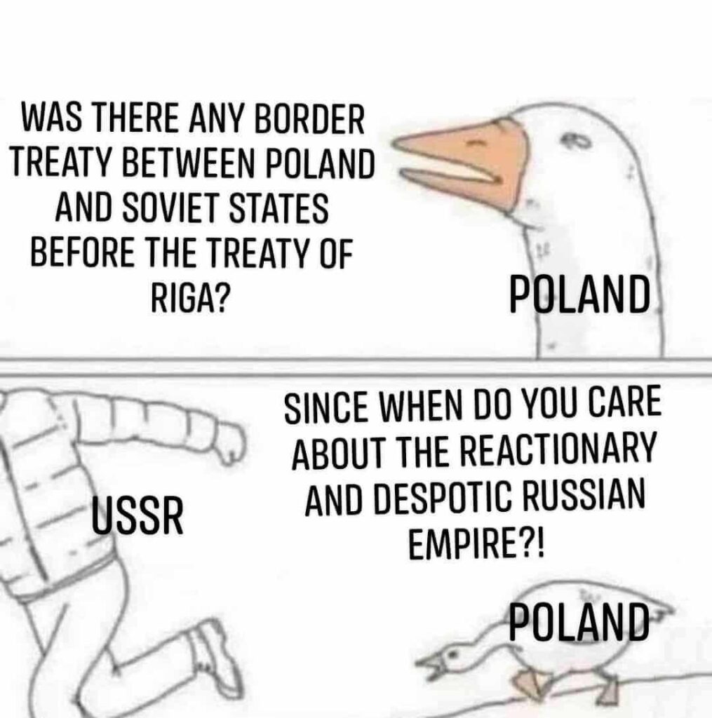 "The USSR took back what Poland took from Russia in 1920"