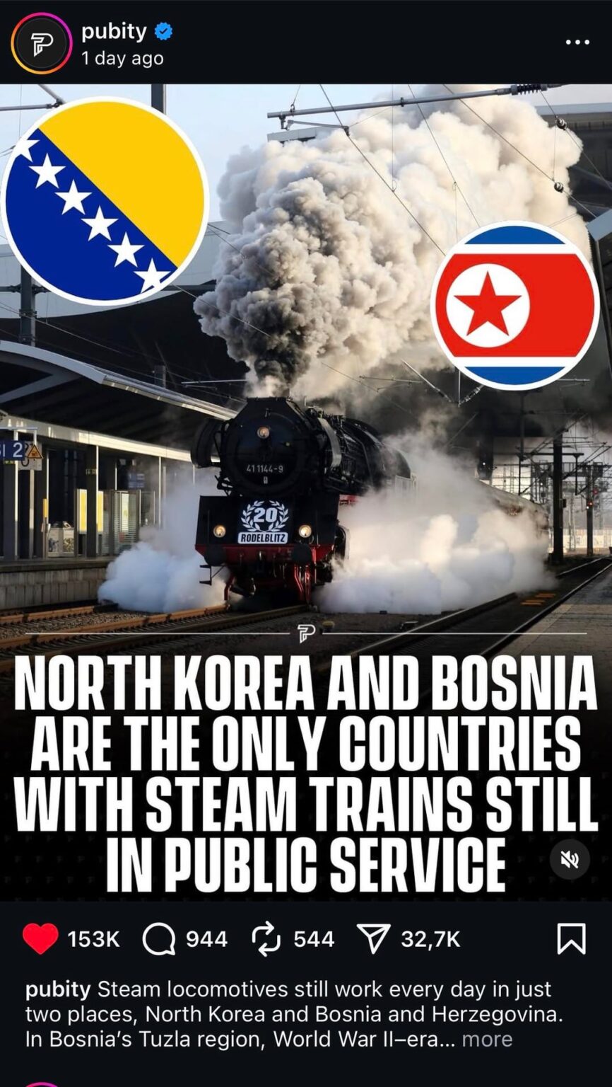 Pubity, page with 41.2 million followers on Instagram has mentioned the Bosnia yesterday, u do not really bright