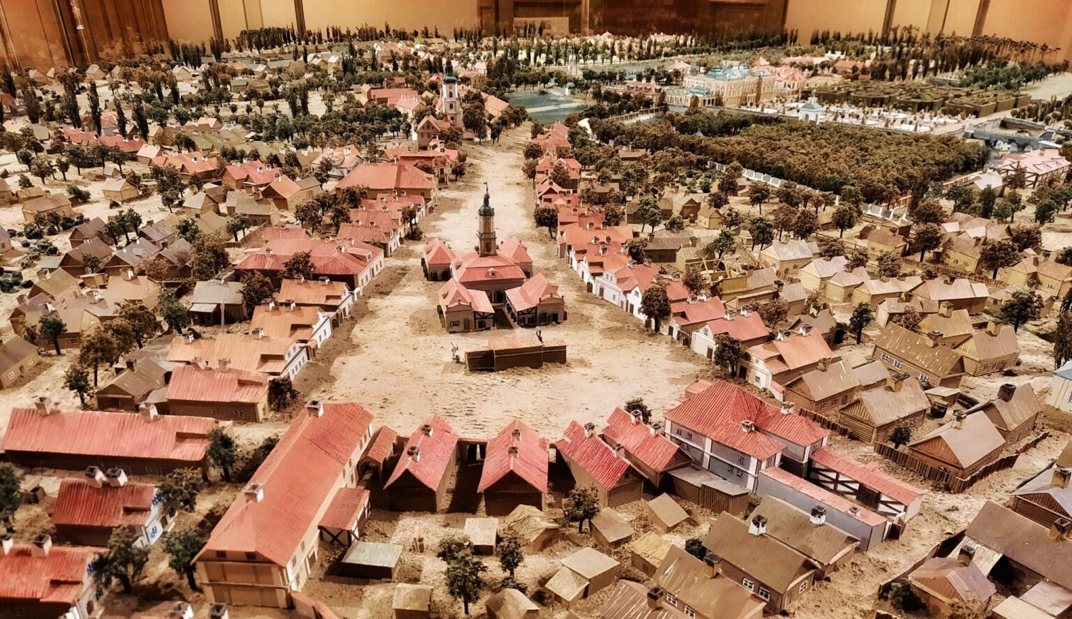 Model of Białystok, Poland in the second half of the 18th century. Created by Andrzej Onchimowicz.