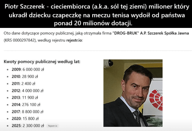 Social for a millionaire (Piotr Szczrek Drog-Bruk)