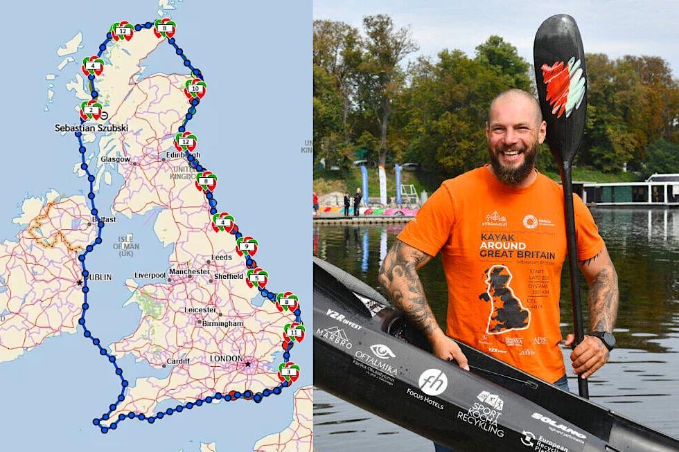 Sebastian Szubski broke the Guinness Record in sailing of Great Britain with kayak, doing it in 36 days 6 hours and 20 minutes