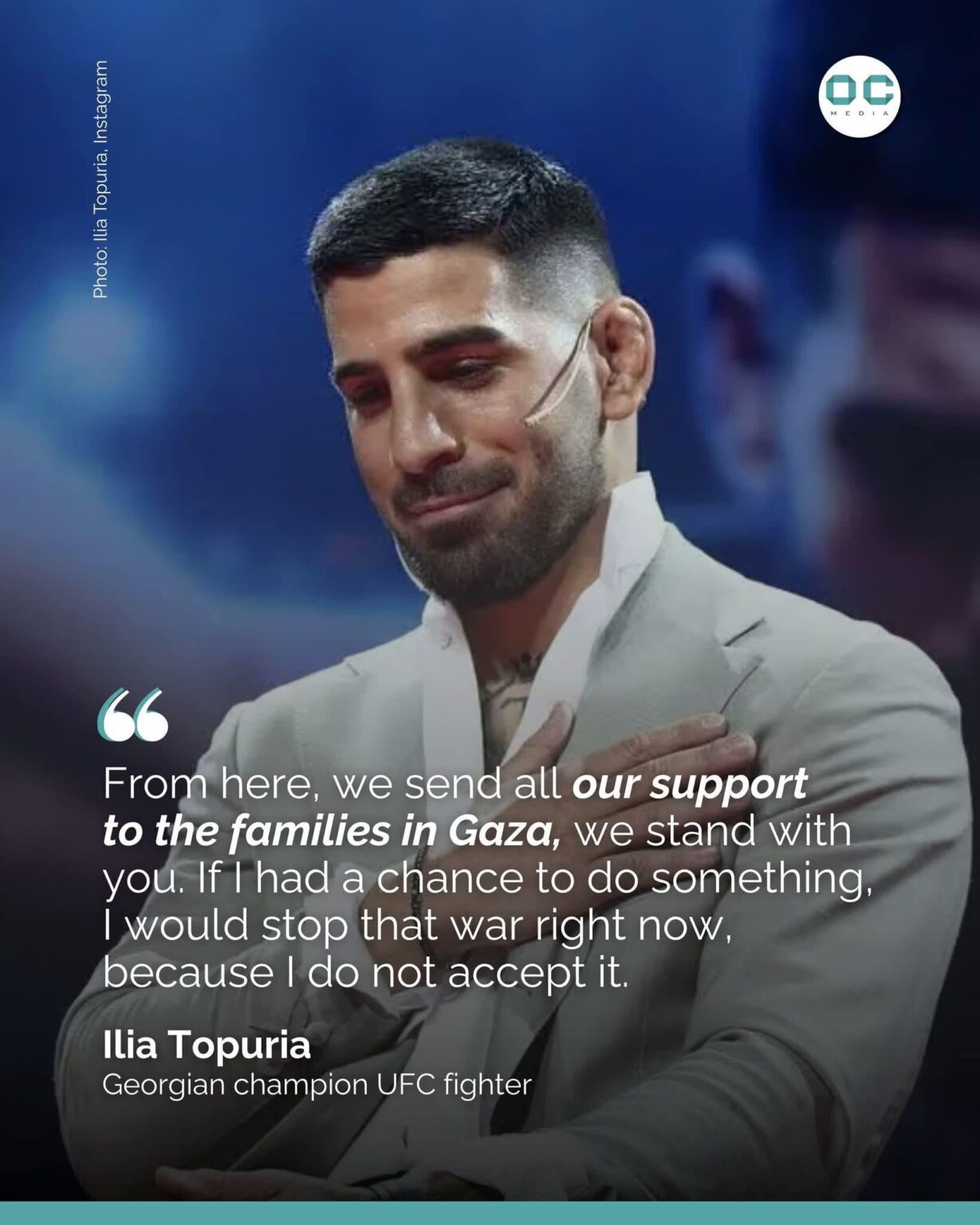 Ilia Topuria on Gaza