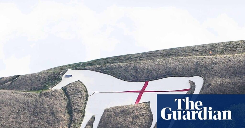 St George’s cross appears on Westbury white horse monument
