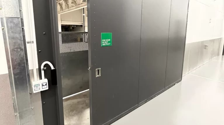 One of the affected fire doors manufactured by Pacific Door Systems.