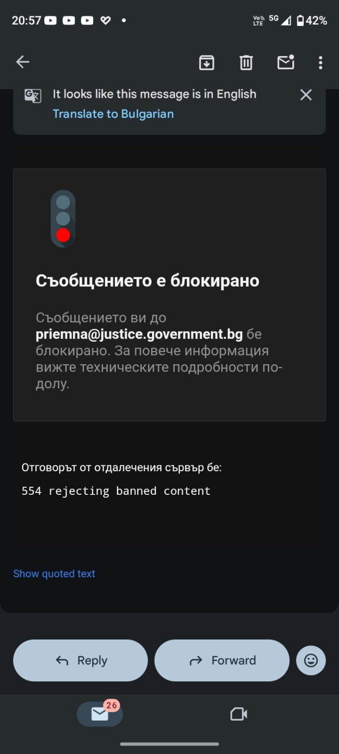 Chat Control Legislation email banned