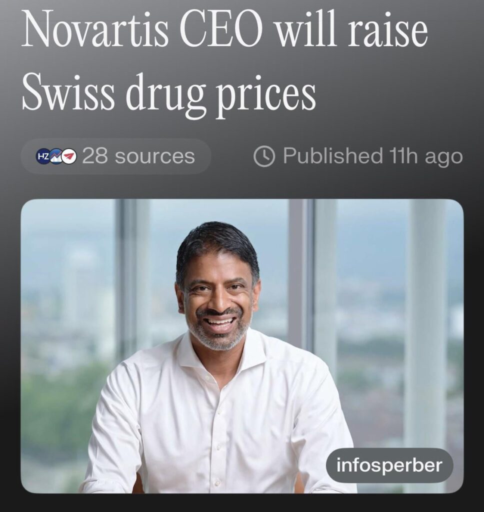 Novartis will raise Swiss drug prices