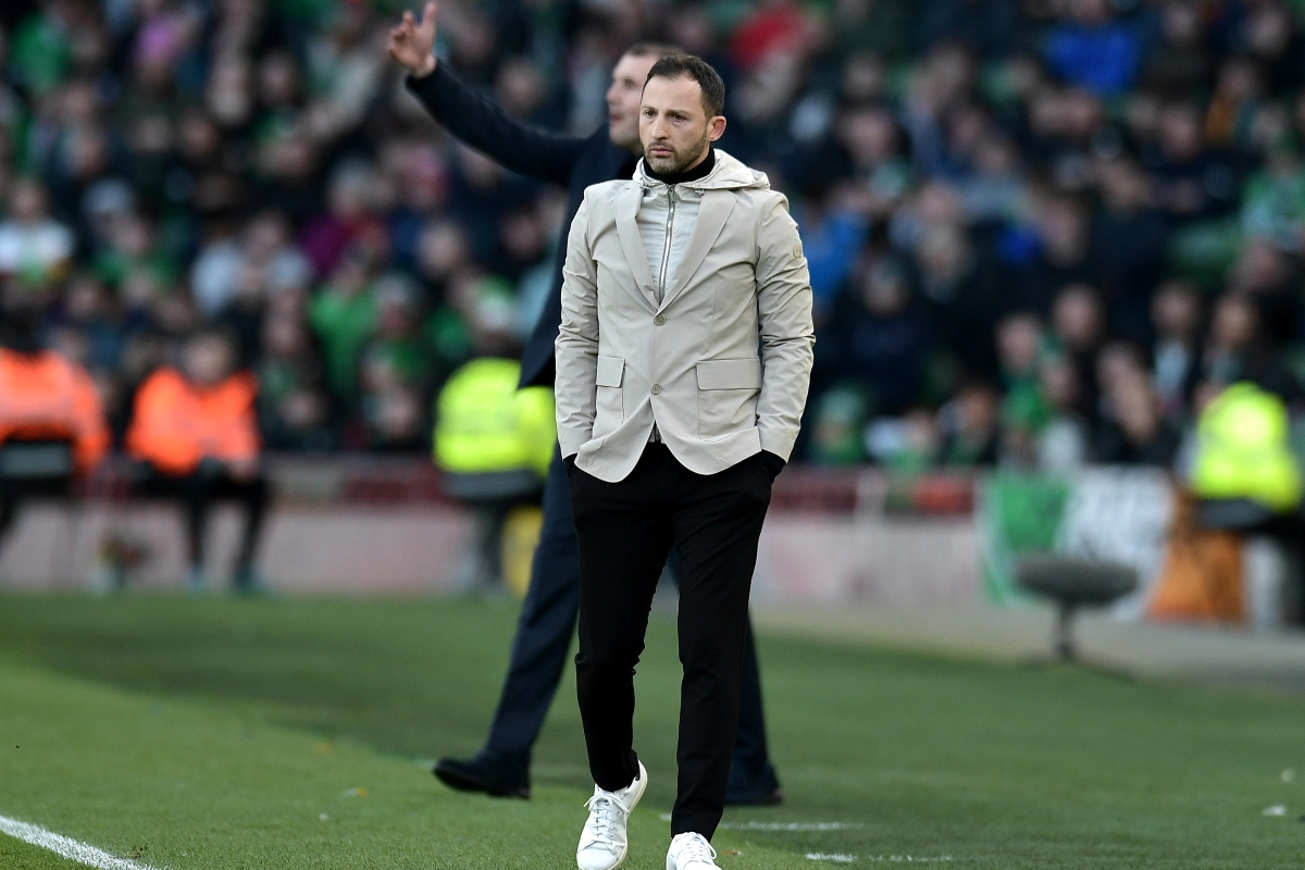 DUBLIN, IRELAND - MARCH 23: Domenico Tedesco, Head Coach of Belgium looks on during the international friendly match between Republic of Ireland and Belgium at Aviva Stadium on March 23, 2024 in Dublin, Ireland. (Photo by Charles McQuillan/Getty Images) (Juventus links)