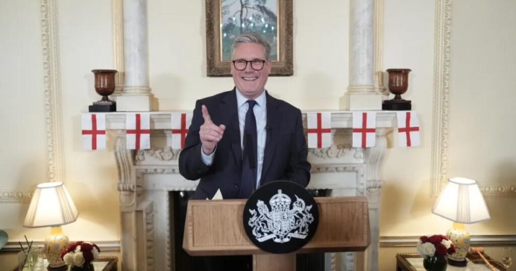 Keir Starmer tells BBC why he has an England flag in his flat