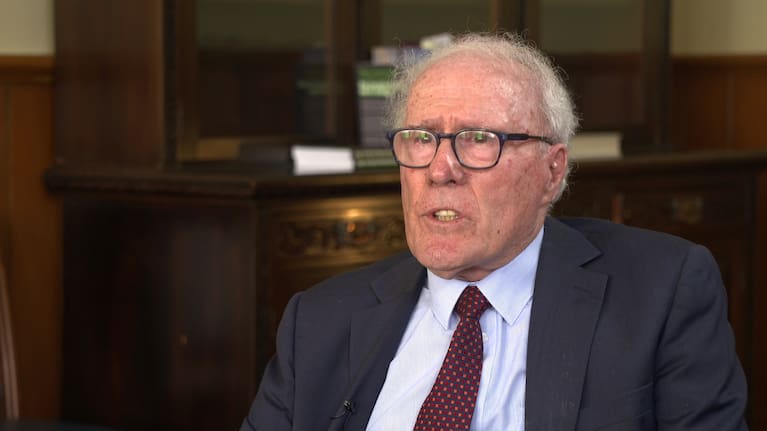 Sir Geoffrey Palmer speaks to Q+A's Jack Tame in September 2025 