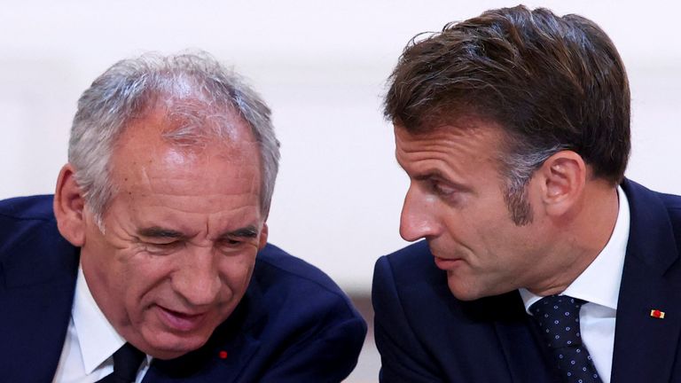 President Emmanuel Macron, right, and Prime Minister Francois Bayrou. File pic: AP