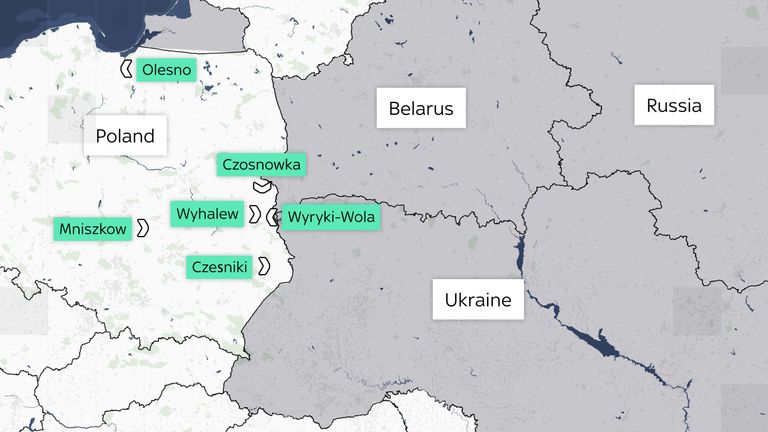 Russian drones were found in northern, eastern, and southeastern areas of Poland