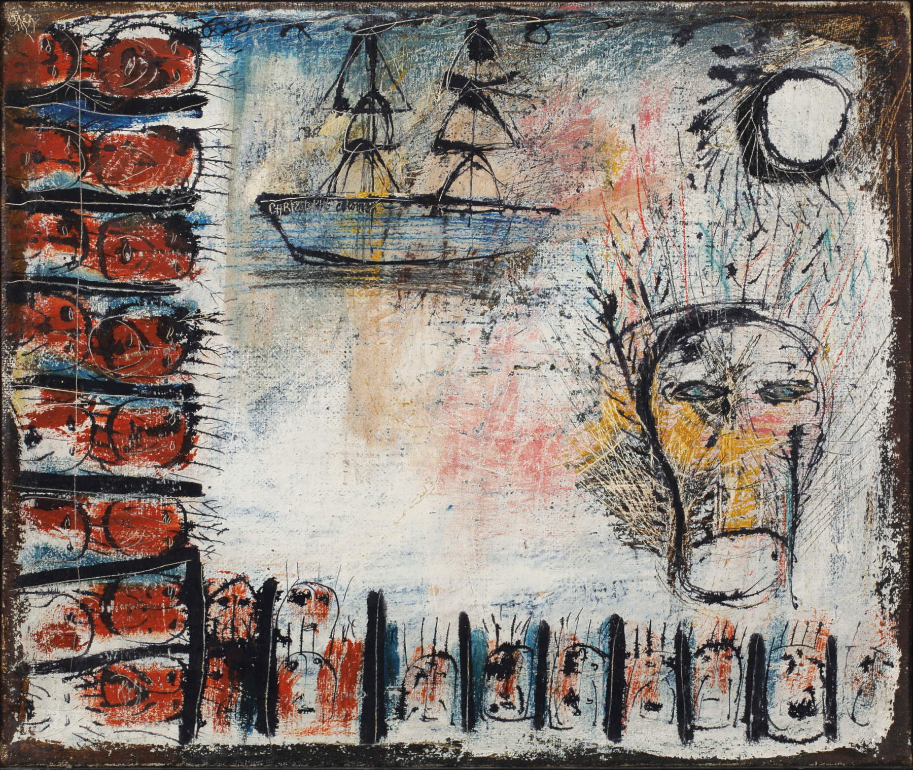 Slavko Kopač, Homage to Christopher Columbus (1949; oil on canvas, 54 x 65 cm)