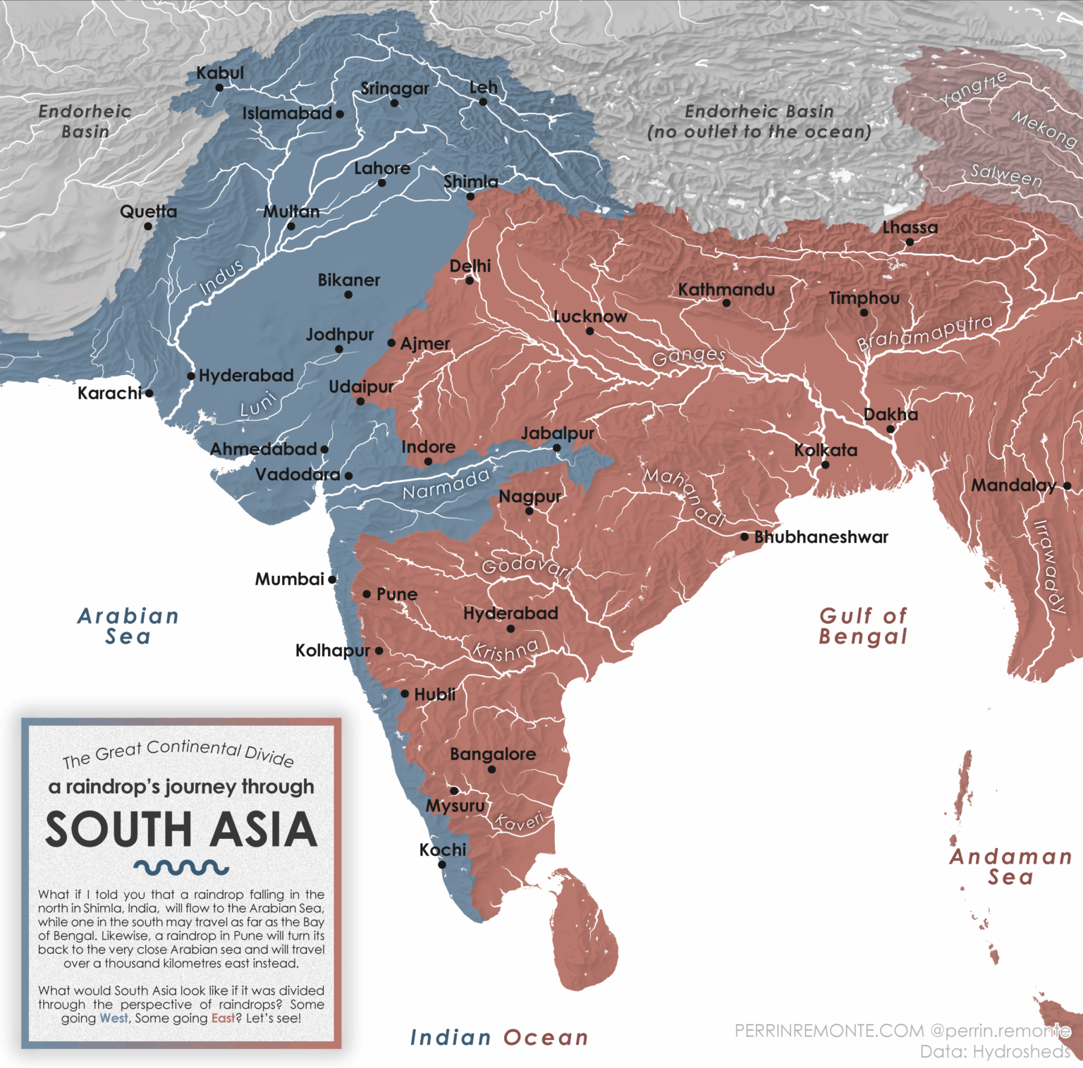 A Raindrop's journey through South Asia [OC]