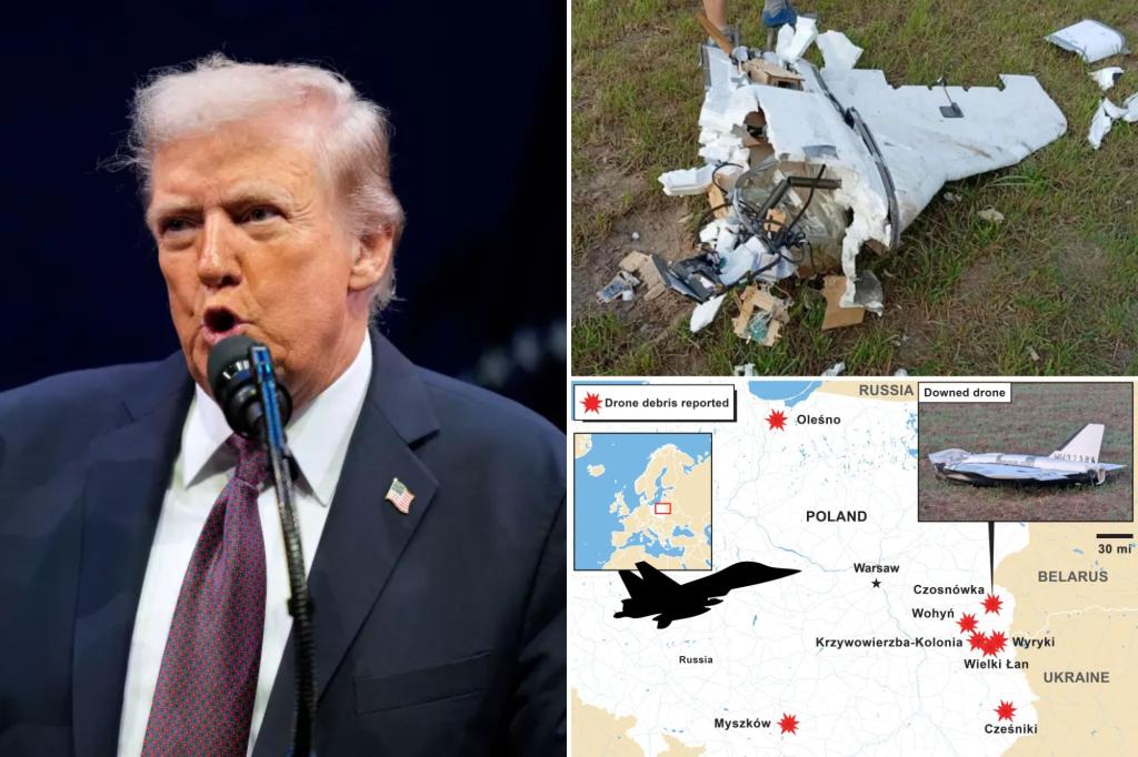 Trump responds to Russian drone incursion over Poland: ‘Here we go!’ Trump responds to Russian drone incursion over Poland: 'Here we go!'