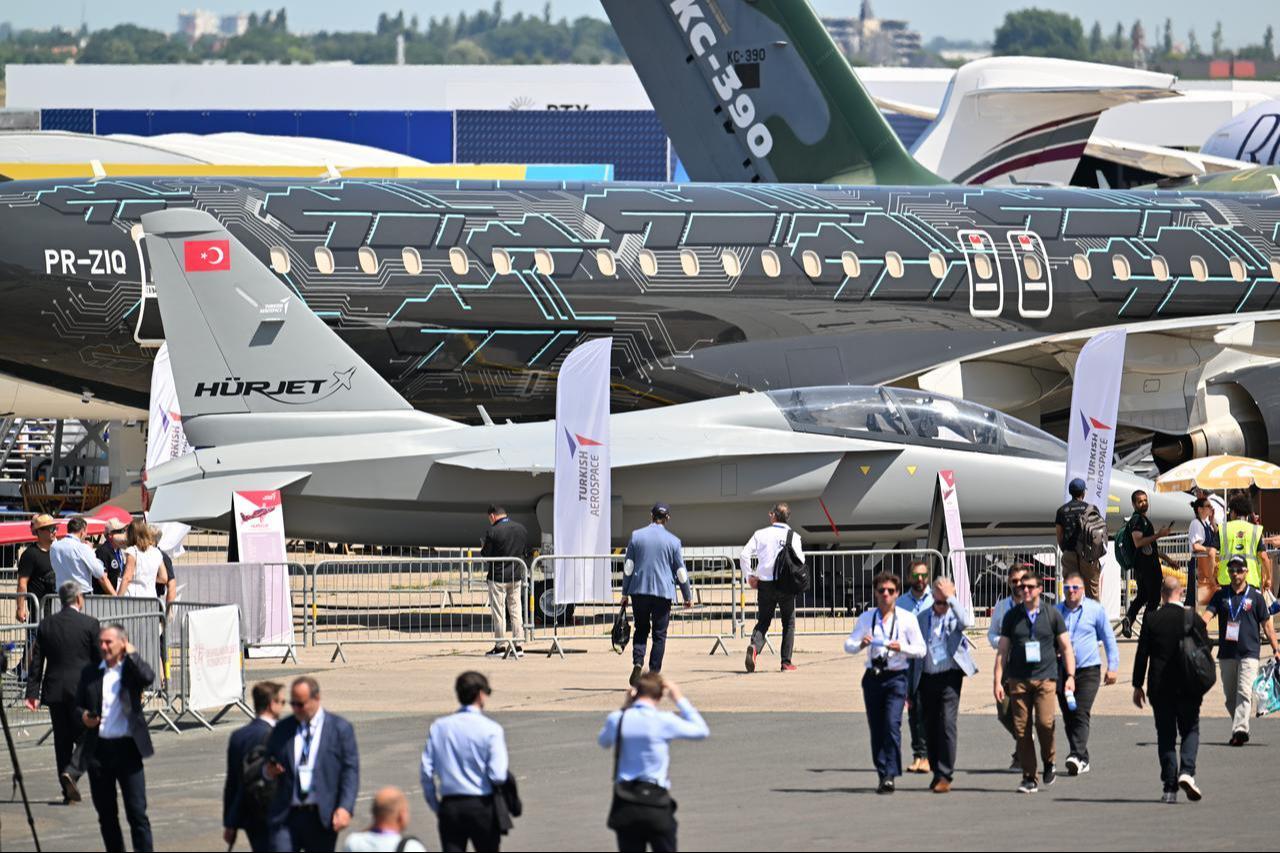 Visitors explore the 55th edition of the Paris Air Show (Salon international de l'aeronautique et de l'espace - SIAE) at the Paris-Le Bourget Airport, in Le Bourget, north of Paris, France, June 19, 2025. (AA Photo)
