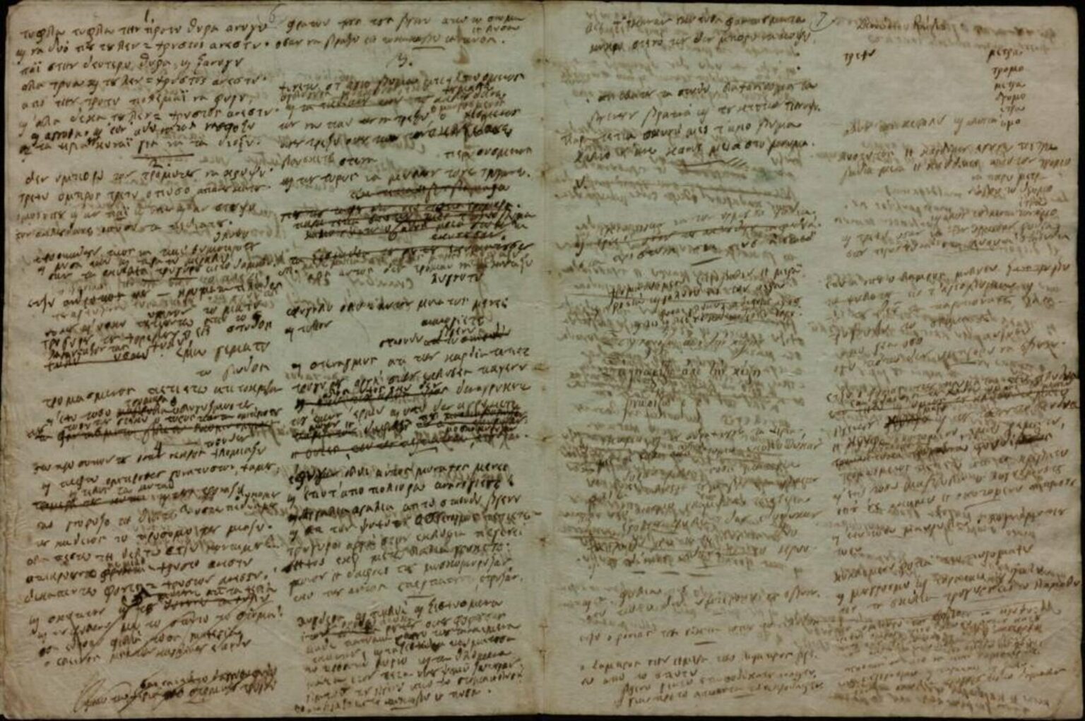 Manuscript by Dionysius Solomos with "Hymn to Freedom", which later became the national anthem of Greece and Cyprus. As bilingual, the notes are often a mix of Greek and Italian and full of spelling and in some of the pieces he was moving on "shit"