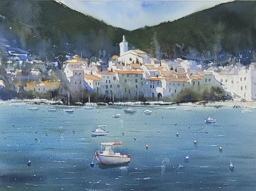My watercolor Cadaqués painting