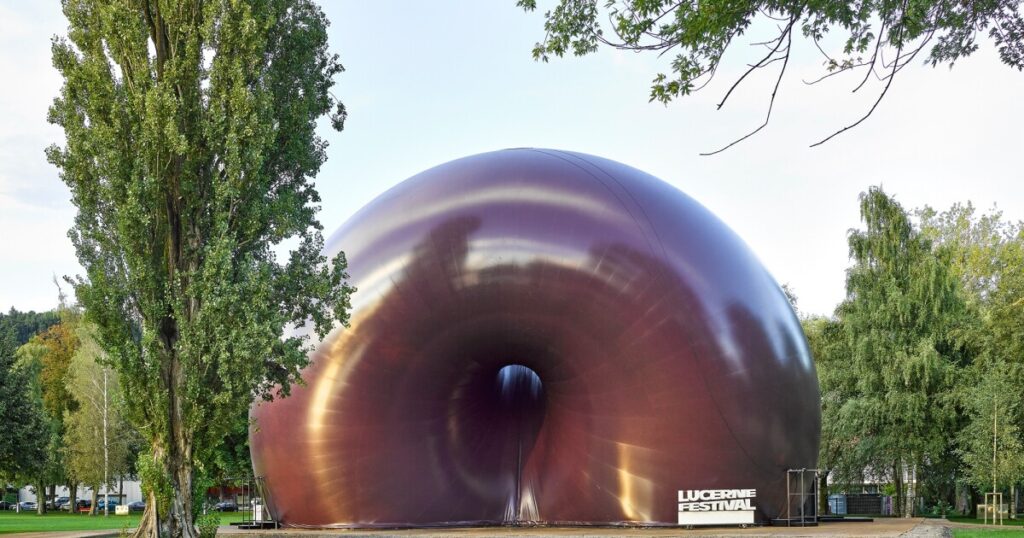 Inflatable Ark Nova concert hall visits Switzerland for festival
