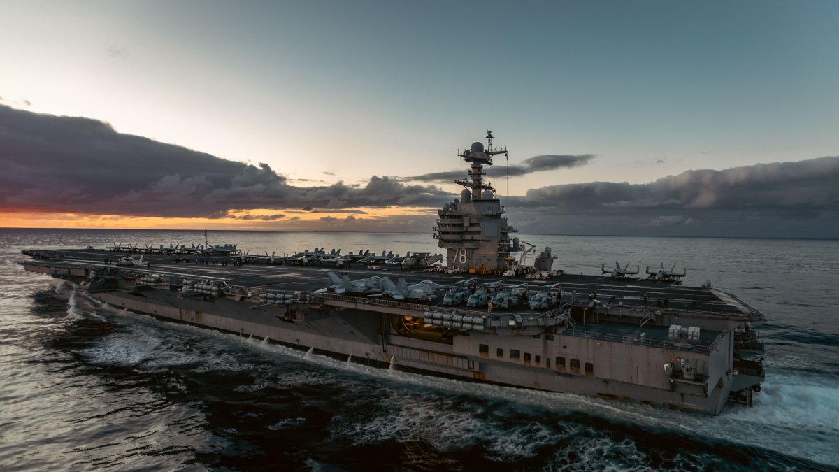 U.S. Aircraft Carrier Transits North Sea