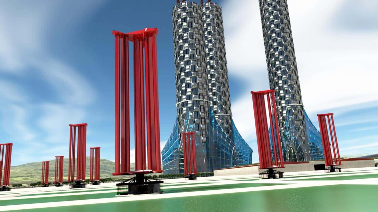 Typhoon turbine generating power in Japan