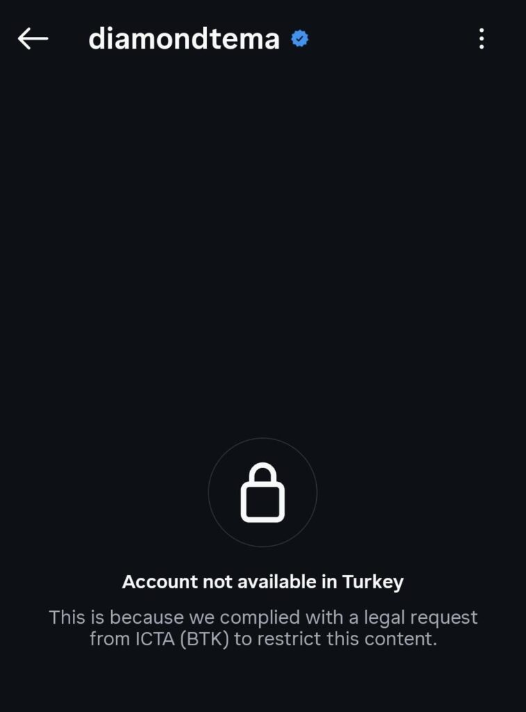 Access obstacle was brought to Diamond Tema's Instagram account ...