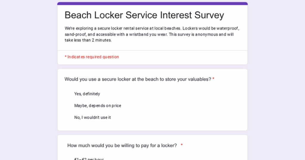 Would you use secure lockers at Maltese beaches? Quick 2-min survey.