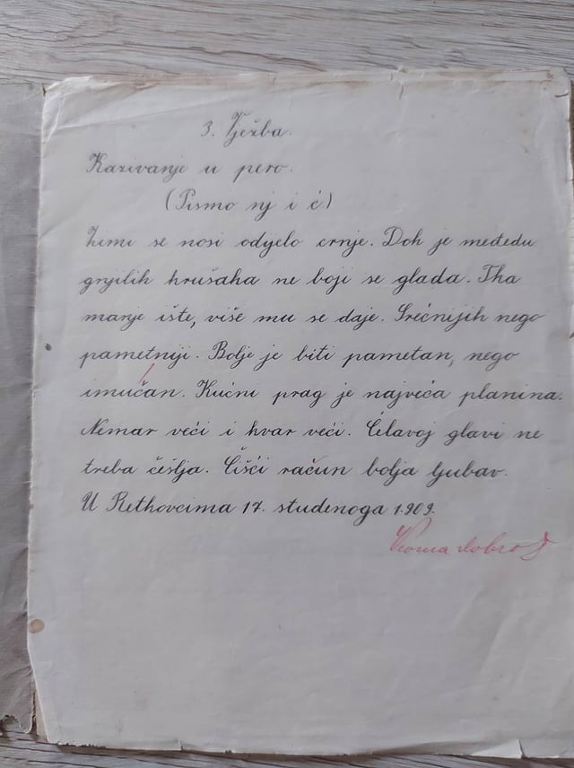 School tasks from the> 100 years ago
