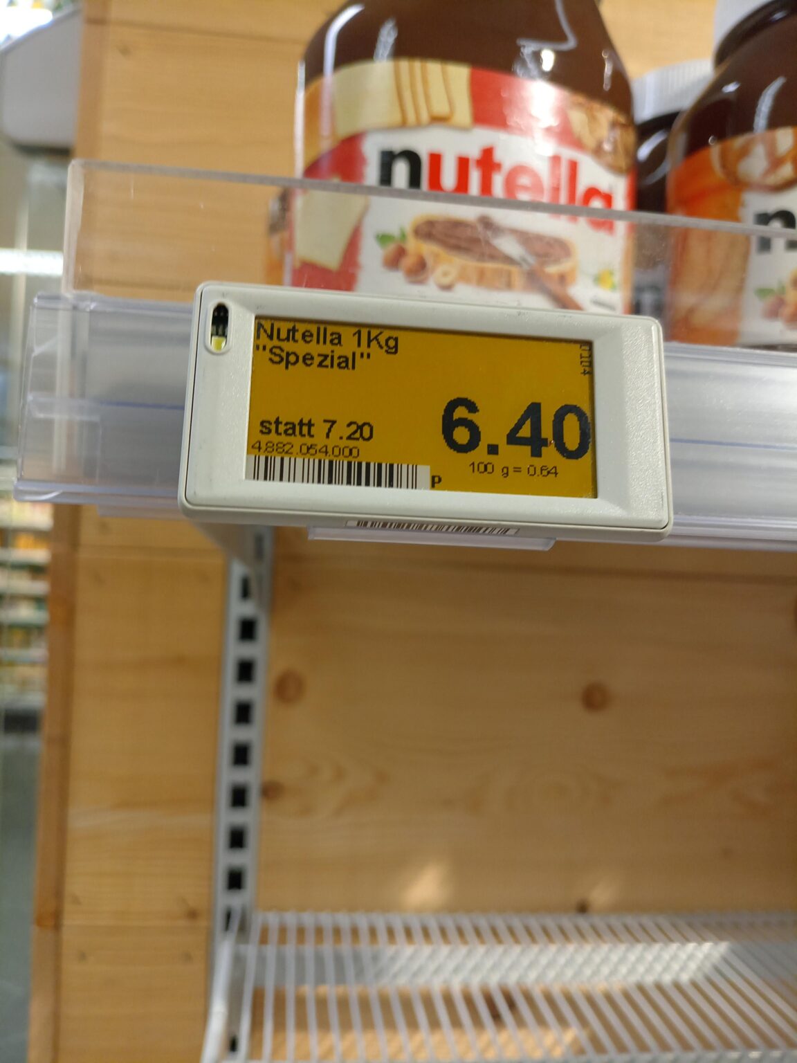 Nutella (1kg) in St. Moritz, Switzerland. There are 10 euros in Croatia.