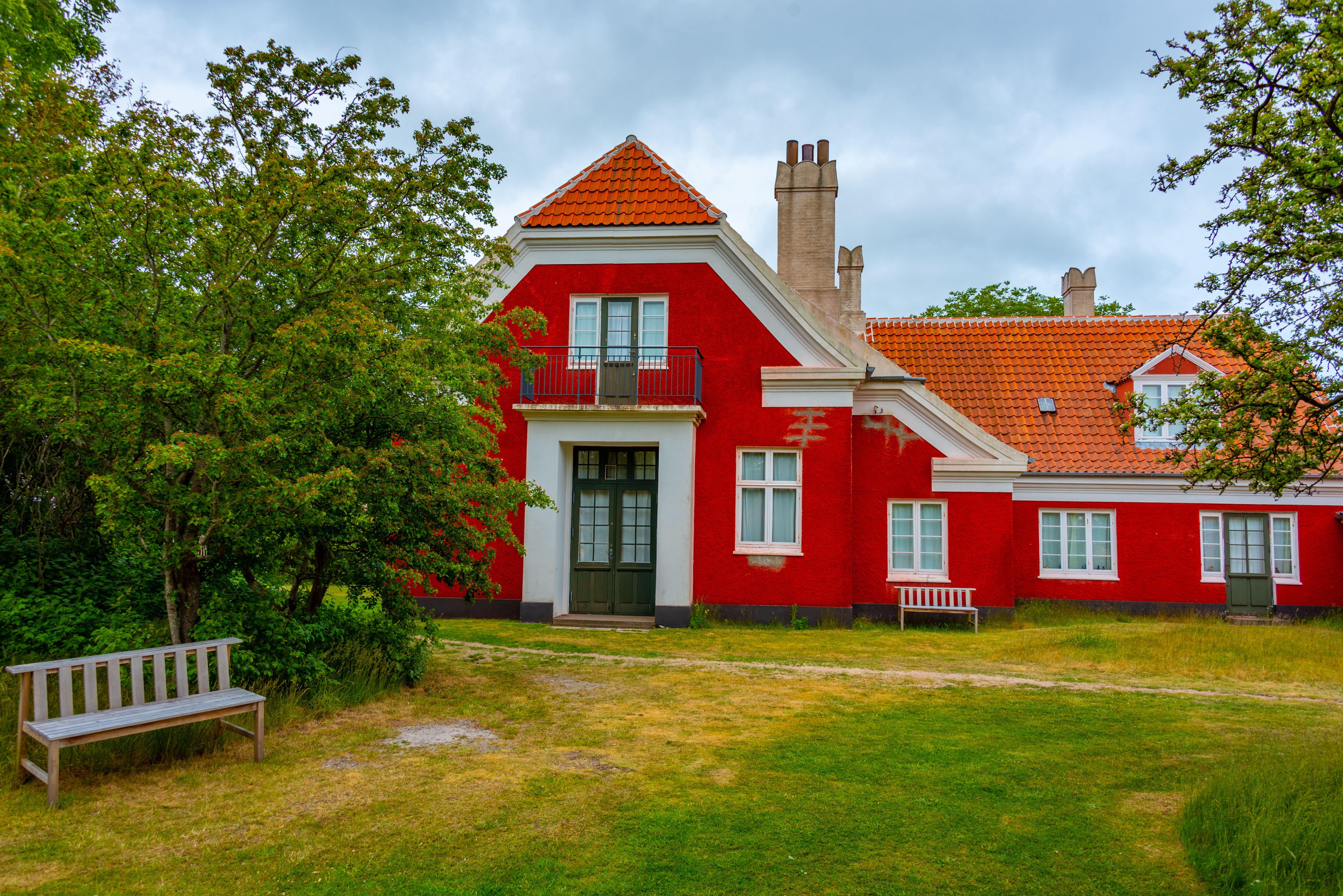 Anchers Hus, a red house with a terracotta roof, in Skagen, Denmark.