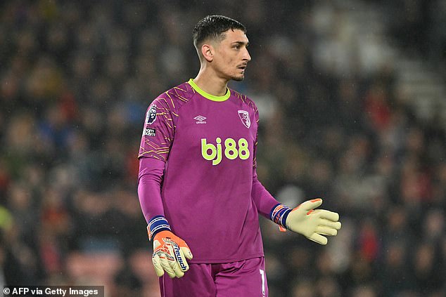 Bournemouth's Djordje Petrovic was left red-faced on Tuesday after being lobbed from the halfway line