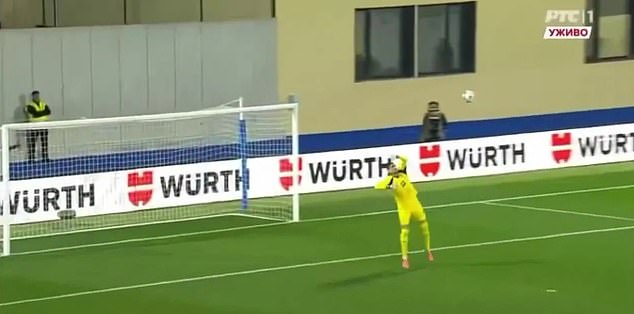 Lopez let fly from inside the centre circle leaving Petrovic flailing in the Serbia goal