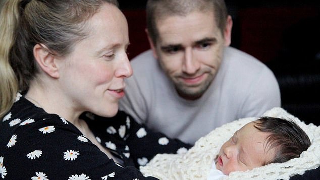 Lora and Neil welcoming their new baby Fraser, who is now three years old