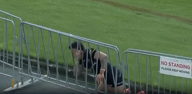 Charnze Nicoll-Klokstad had a moment to forget during New Zealand¿s thrilling 24-18 Pacific Cup victory against Samoa on Sunday, after he became entangled in a metal fence