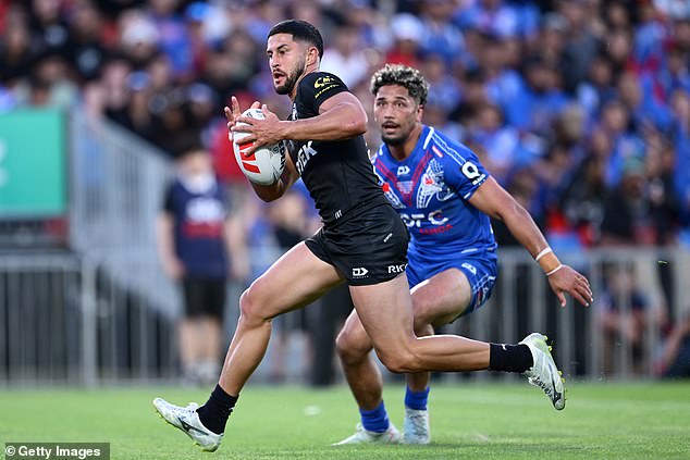Dylan Brown (left) has risen from the depths of a difficult 2025 to prove to be the defining man for the Kiwis, helping the hosts rebuff two Samoan comebacks in Auckland