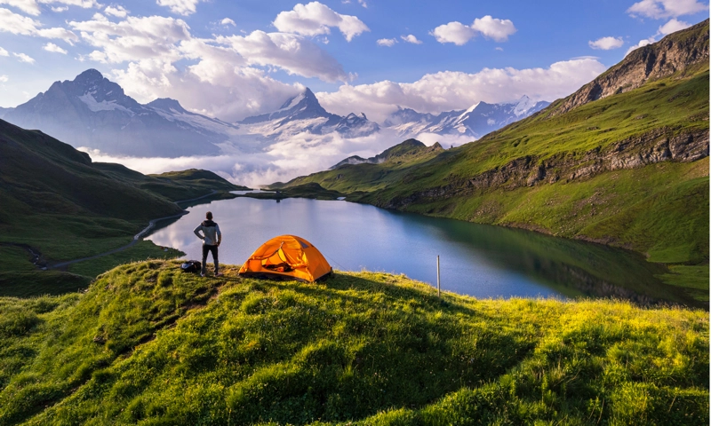 Lake Bachalpsee in the Bernese Oberland, Switzerland
