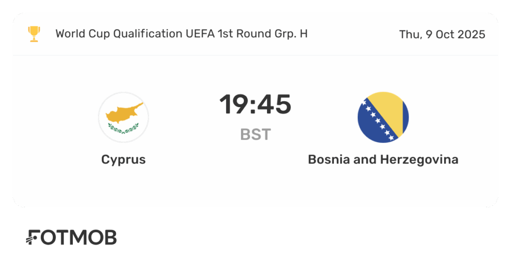 Cyprus vs Bosnia and Herzegovina