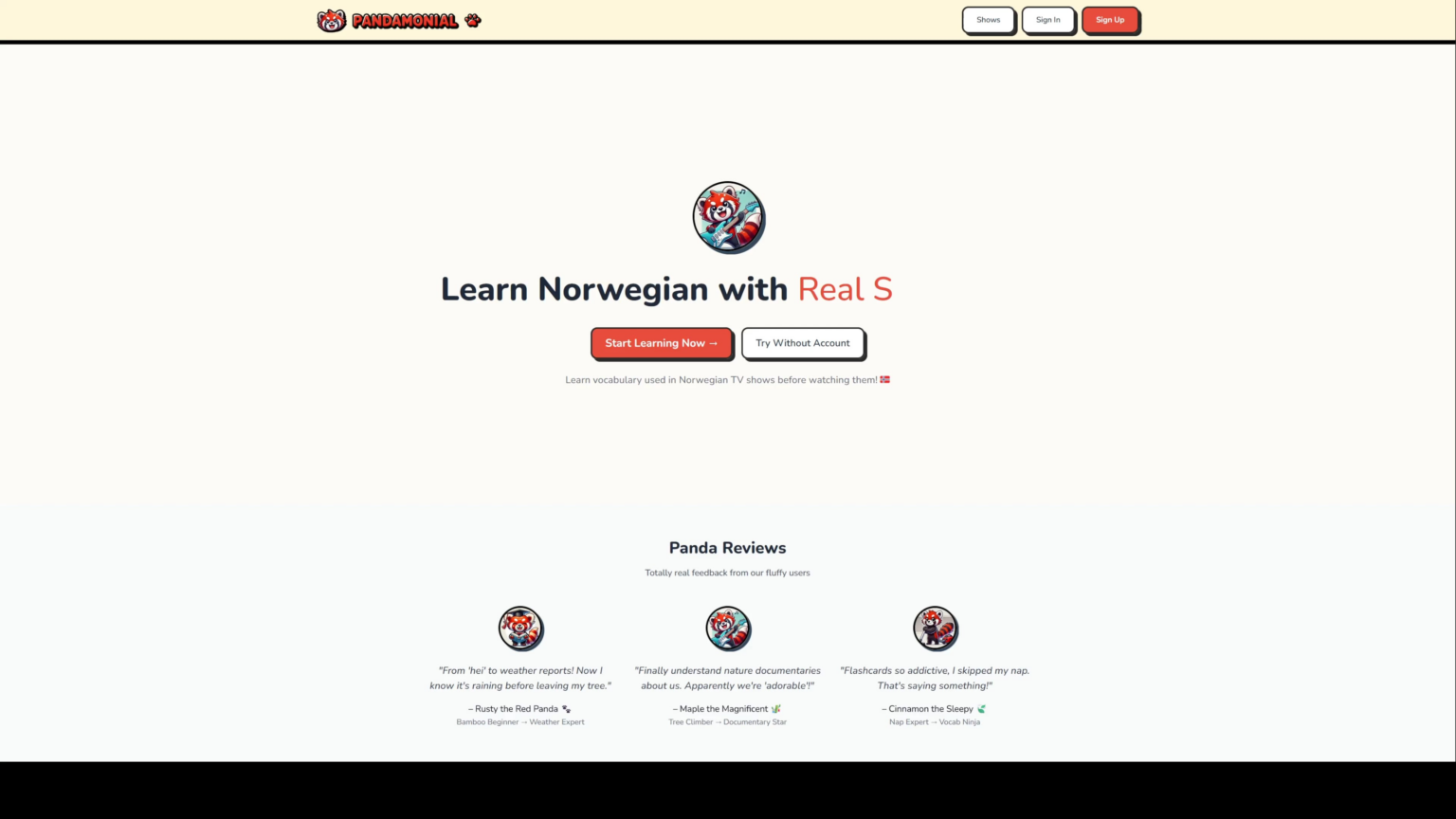 Pandamonial - The Norwegian learning app that didn't happen