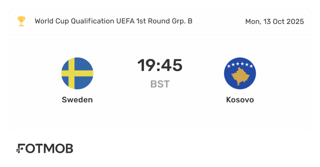 Sweden vs Kosovo - live score, predicted lineups and H2H stats