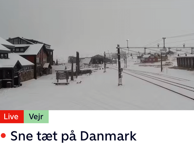 TV2: Snow close to Denmark!!!......you just have to fly 360 kilometers north of Skagen and then drive up 1222 meters above sea level in the Norwegian mountains (see picture 2)