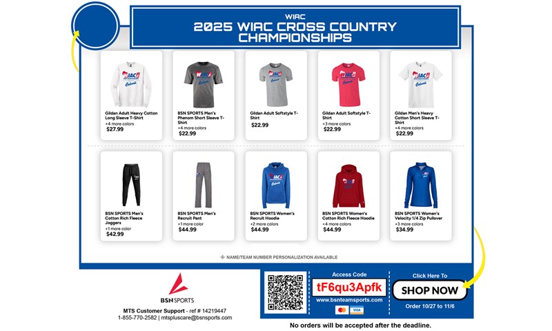 Purchase WIAC Cross Country Championships Merchandise