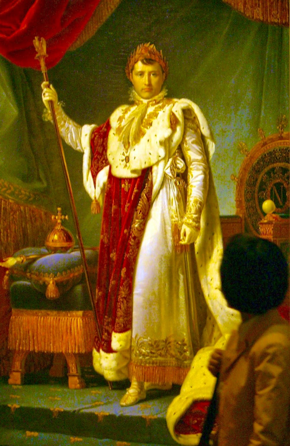 This painting by French portrait painter Francois Gerard (1770 to 1837) shows Napoleon I after he crowned himself emperor on December 2, 1804.
