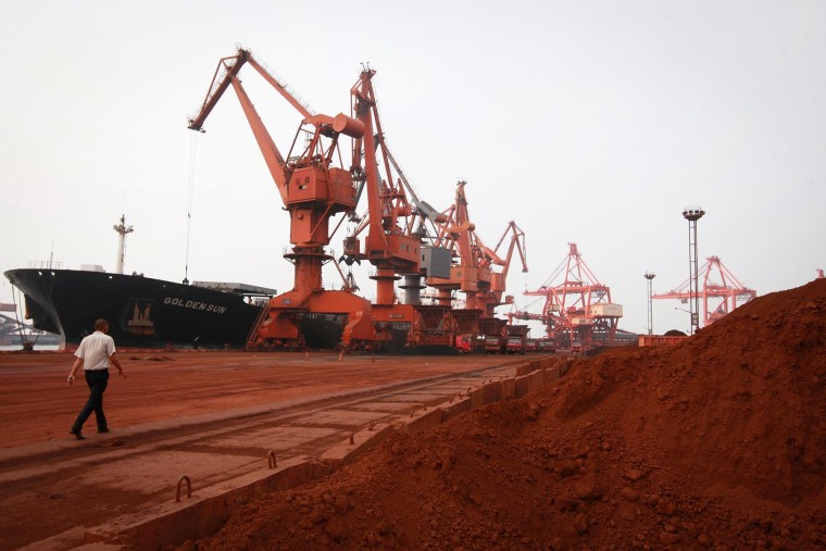 Soil containing various rare earths for export to Japan at a port in China's Jiangsu province in 2010.