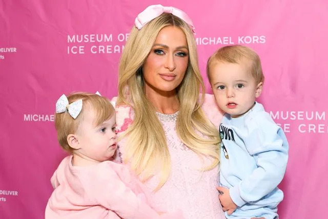 Stephanie Augello/Variety via Getty Paris Hilton with her two children.
