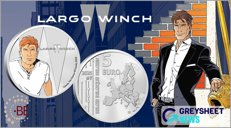 Belgium. Suave Action-Hero Largo Winch Features on Latest Coin in Belgian Comics series enlarged image for Belgium. Suave Action-Hero Largo Winch Features on Latest Coin in Belgian Comics series