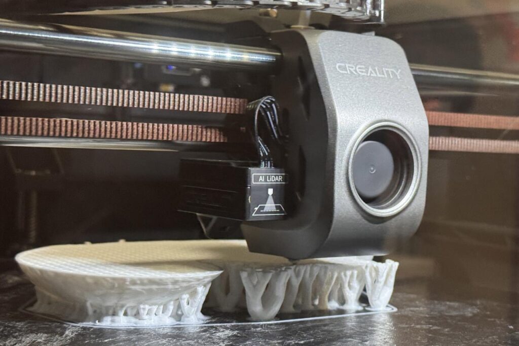Close-up view of a 3D printer in action, producing fossil components for display in the upcoming Kayseri Paleontology Museum. (AA Photo)