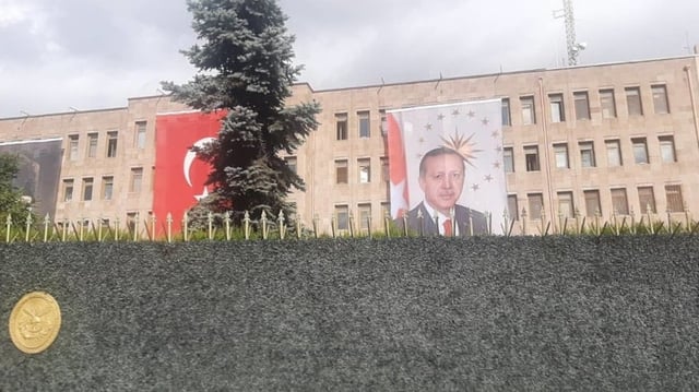 For the first time in the history of the Republic, Erdoğan posters were hung on Turkish Armed Forces buildings
