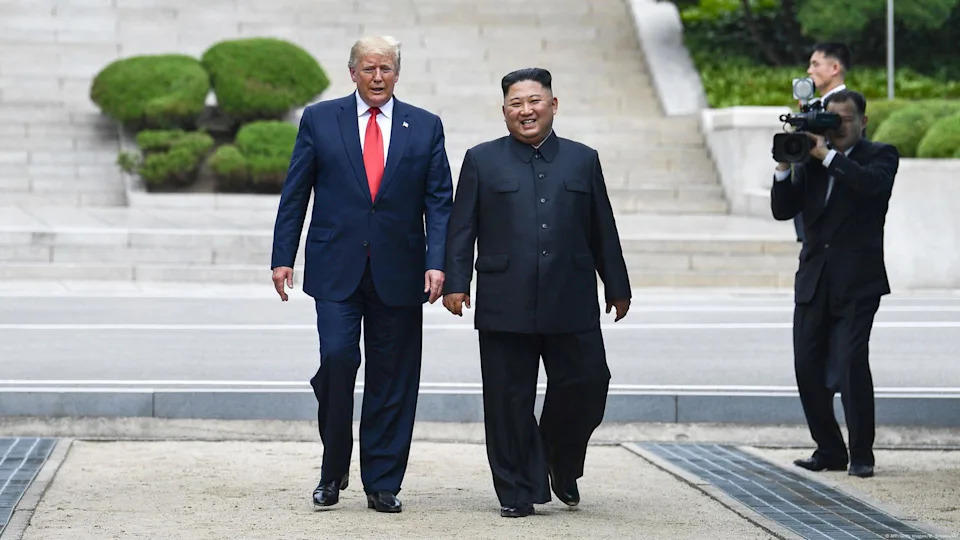 Making history - Trump made history on June 30 with his latest encounter with Kim. He's the first sitting US president to visit the Demilitarized Zone (DMZ) that divides South and North Korea. Trump briefly crossed into North Korea as he shook hands with Kim. He said he was "proud to step over the line."<span class="copyright">AFP/Getty Images/B. Smialowski</span>