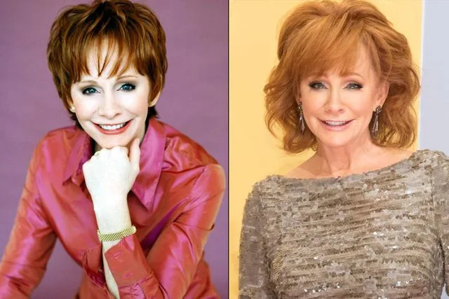 Everett Collection; Taylor Hill/Getty Images Reba McEntire as Reba Hart in a promotional photo for 'Reba'; Reba McEntire attending the 50th annual CMA Awards on Nov. 2, 2016