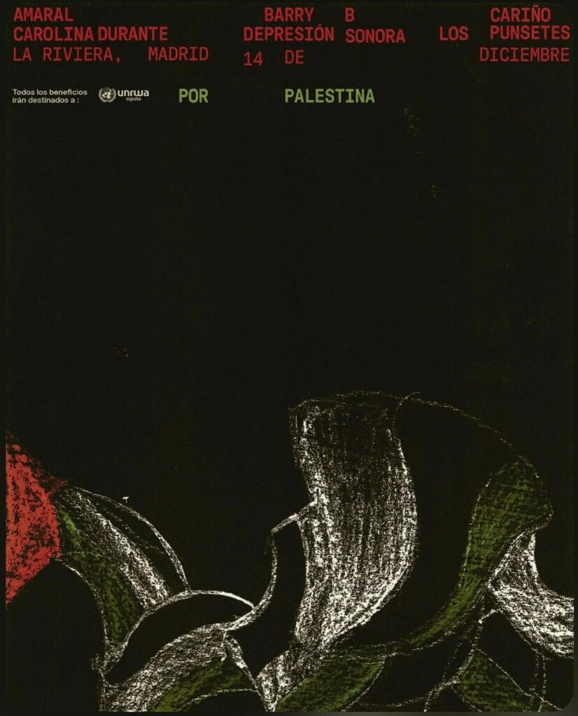 For those of you who like alternative pop-rock or "indie", on December 14 there is this concert in favor of Palestine in La Riviera. There are tickets without a place if you want to support the cause, all the money will go to UNRWA